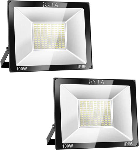 SOLLA 100W LED Flood Light Outdoor, 550W Equivalent, .